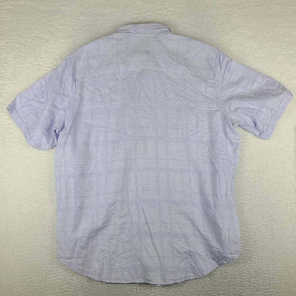 Robert Graham Shirt Mens 2XLT 2XL Tall Blue Plaid Preppy Hawaiian Button Up